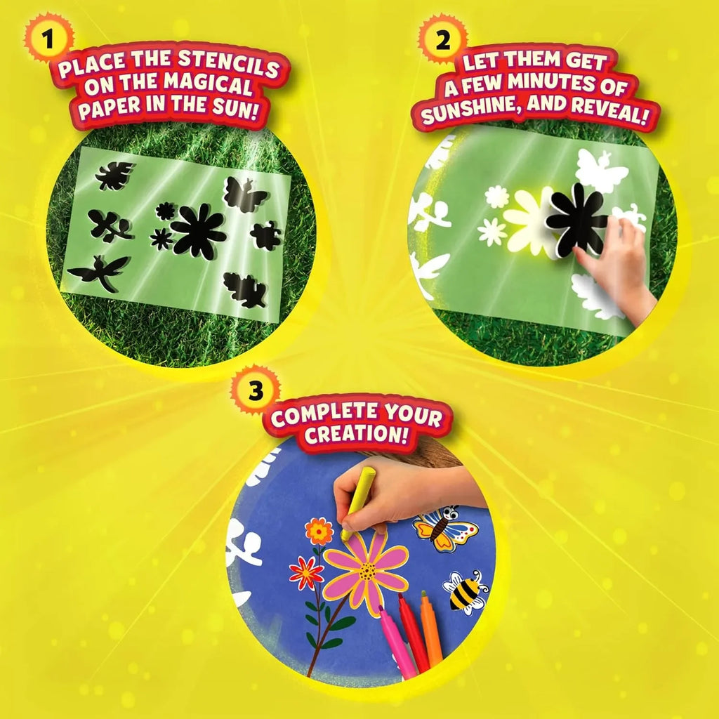 Skillmatics Magical Sun Paper Art Kit | Mess-Free STEM Craft Kit for Kids | Design with Stencils & Sunlight | Creative Indoor & Outdoor Fun | Ideal Gifts for Ages 4–12 - Naivri