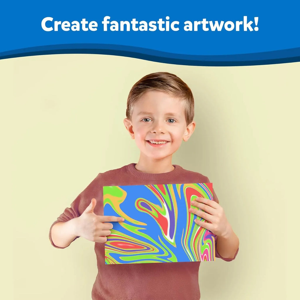 Skillmatics Marbling Magic Paint Kit | Water Marbling Art & Craft Kit for Kids | DIY Creative Activity Set with Paints, Tools, Sheets & Tray | Ideal Gifts for Ages 6–12 | Multicolor - Naivri