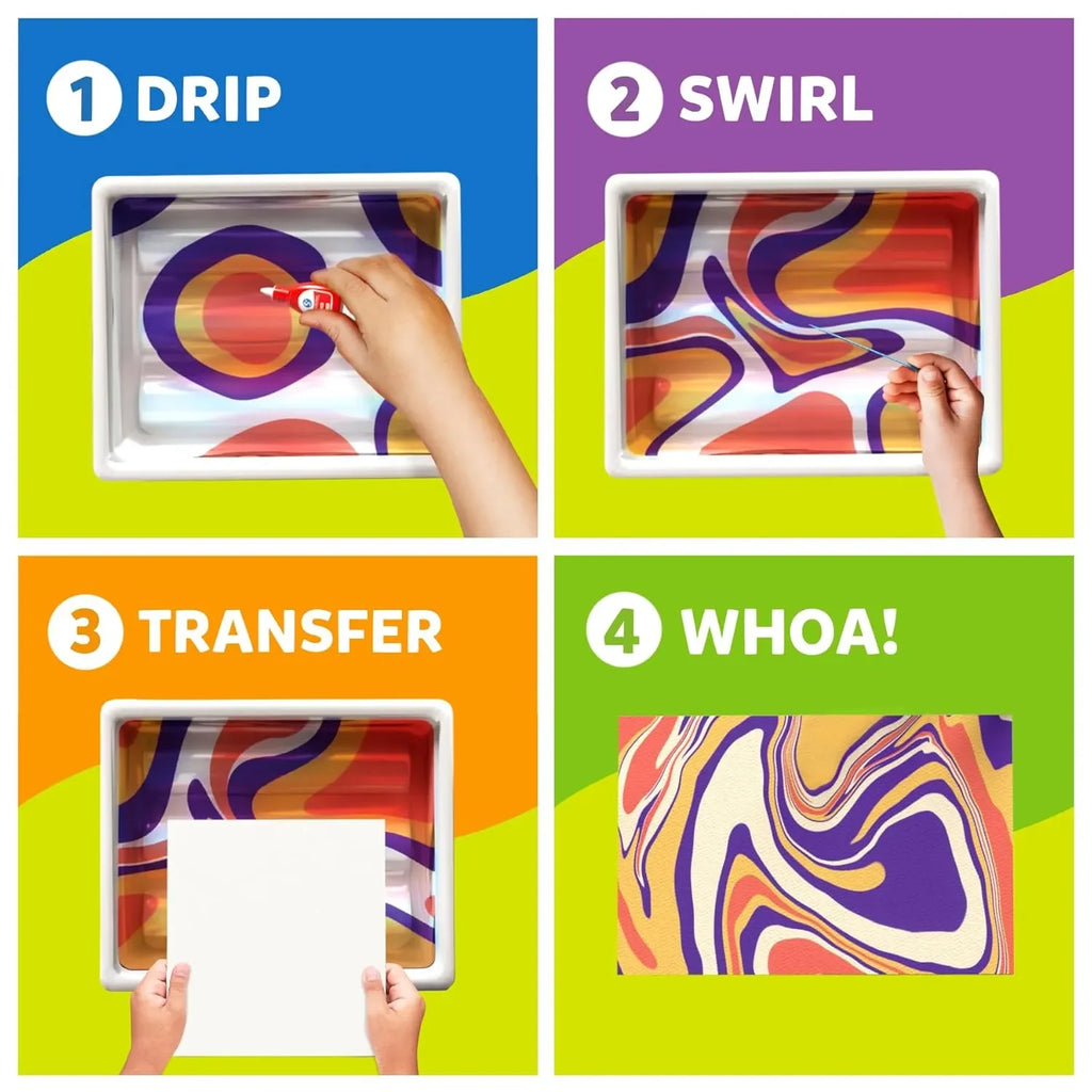 Skillmatics Marbling Magic Paint Kit | Water Marbling Art & Craft Kit for Kids | DIY Creative Activity Set with Paints, Tools, Sheets & Tray | Ideal Gifts for Ages 6–12 | Multicolor - Naivri
