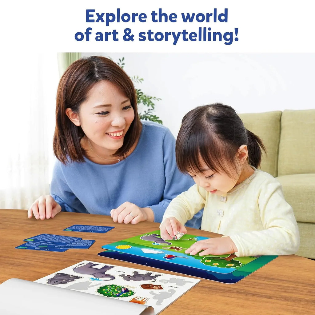 Skillmatics Reusable Stickers – Animals: Creative Story Building Kit for Kids | 150+ Stickers | Preschool Educational Toy | Travel-Friendly | Ideal Gift for Ages 3–7 - Naivri