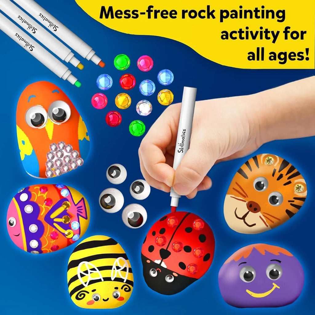 Skillmatics Rock Painting Kit – DIY Art & Craft Activity for Kids | Mess-Free Painting, Decorative Rock Craft Set | For Ages 4 to 12 - Naivri