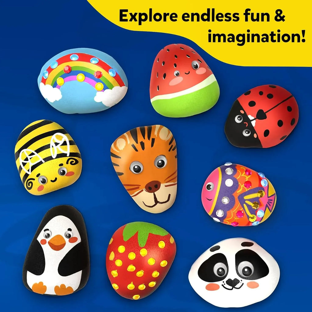 Skillmatics Rock Painting Kit – DIY Art & Craft Activity for Kids | Mess-Free Painting, Decorative Rock Craft Set | For Ages 4 to 12 - Naivri