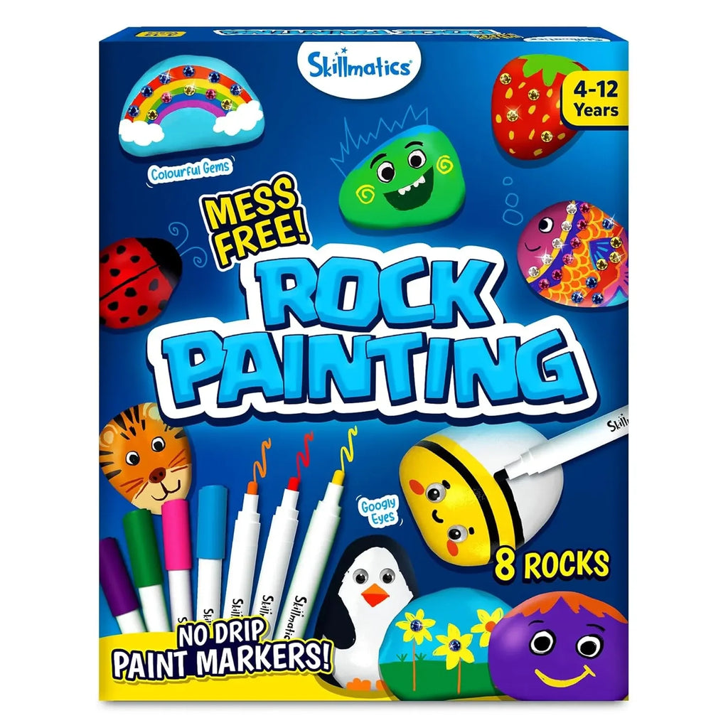 Skillmatics Rock Painting Kit – DIY Art & Craft Activity for Kids | Mess-Free Painting, Decorative Rock Craft Set | For Ages 4 to 12 - Naivri