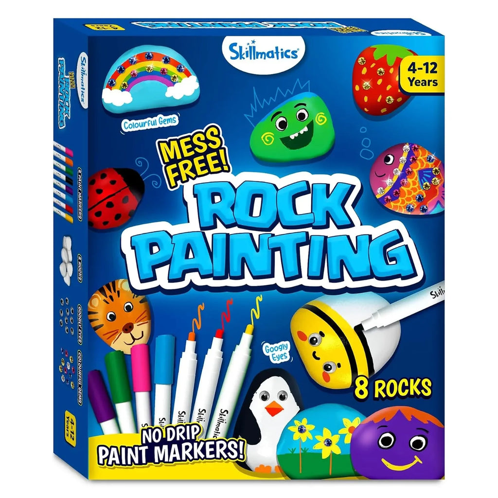 Skillmatics Rock Painting Kit – DIY Art & Craft Activity for Kids | Mess-Free Painting, Decorative Rock Craft Set | For Ages 4 to 12 - Naivri