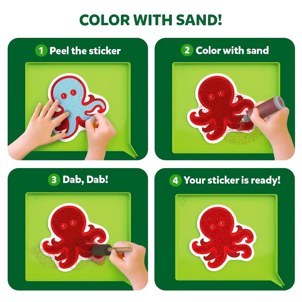 Skillmatics Sand Art Activity – Animals | DIY Sand Art Kit with 50+ Stickers & Sand Bottles | Creative Craft Set for Kids Ages 4–10 | Multicolor - Naivri