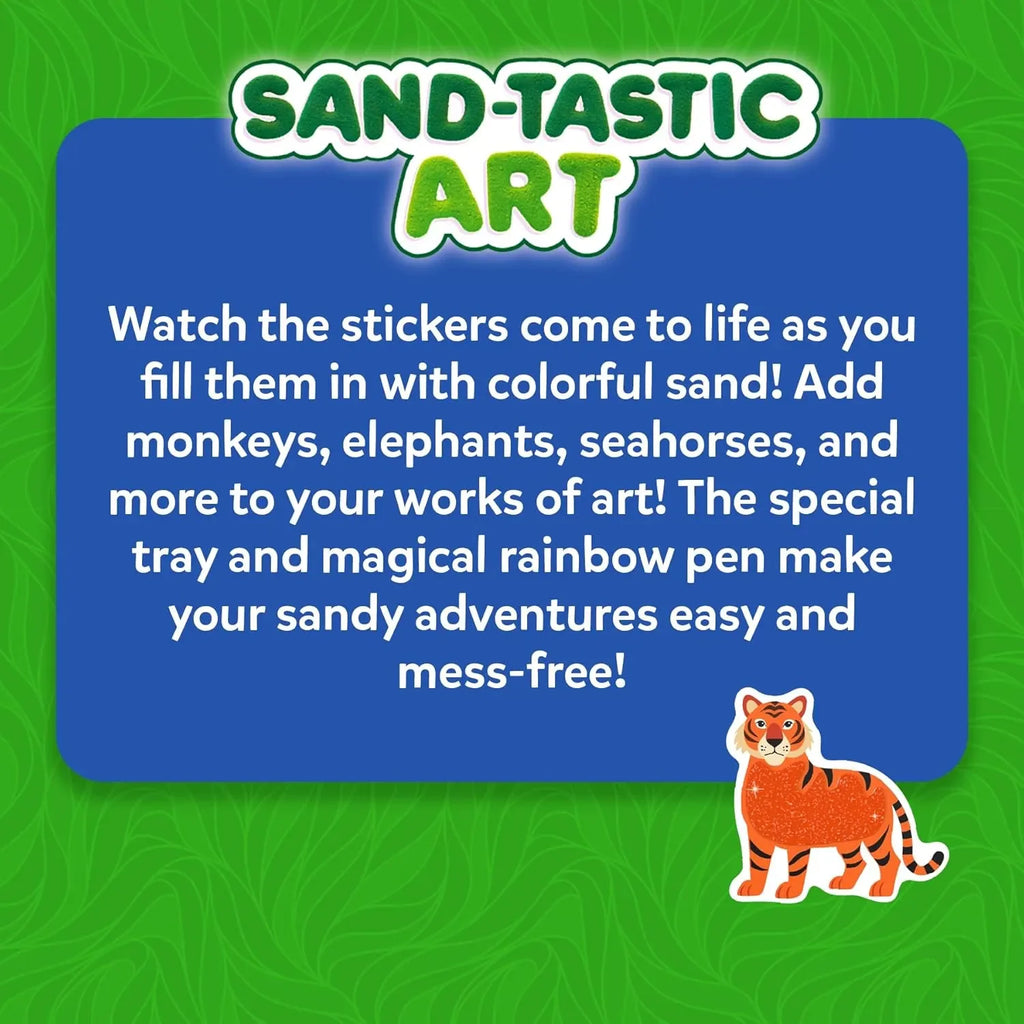 Skillmatics Sand Art Activity – Animals | DIY Sand Art Kit with 50+ Stickers & Sand Bottles | Creative Craft Set for Kids Ages 4–10 | Multicolor - Naivri