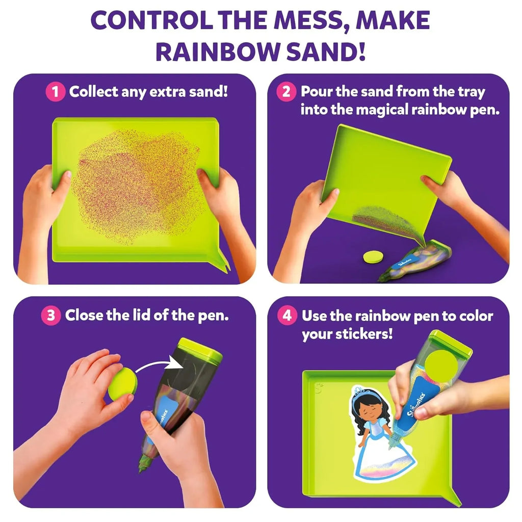 Skillmatics Sand Art Activity - Unicorns & Princesses | 50+ Colorful Stickers | DIY Sand Craft Kit for Kids Ages 4 to 10 - Naivri