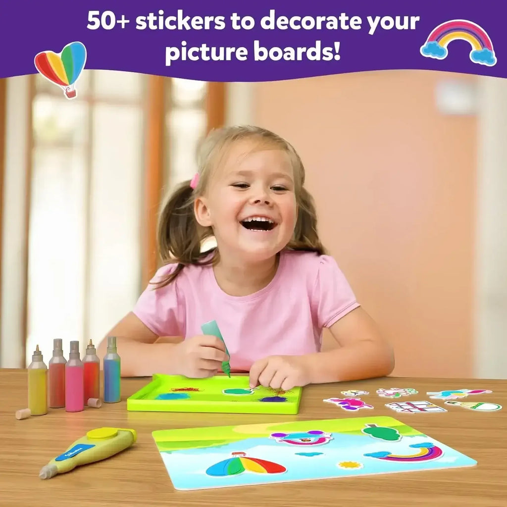 Skillmatics Sand Art Activity - Unicorns & Princesses | 50+ Colorful Stickers | DIY Sand Craft Kit for Kids Ages 4 to 10 - Naivri