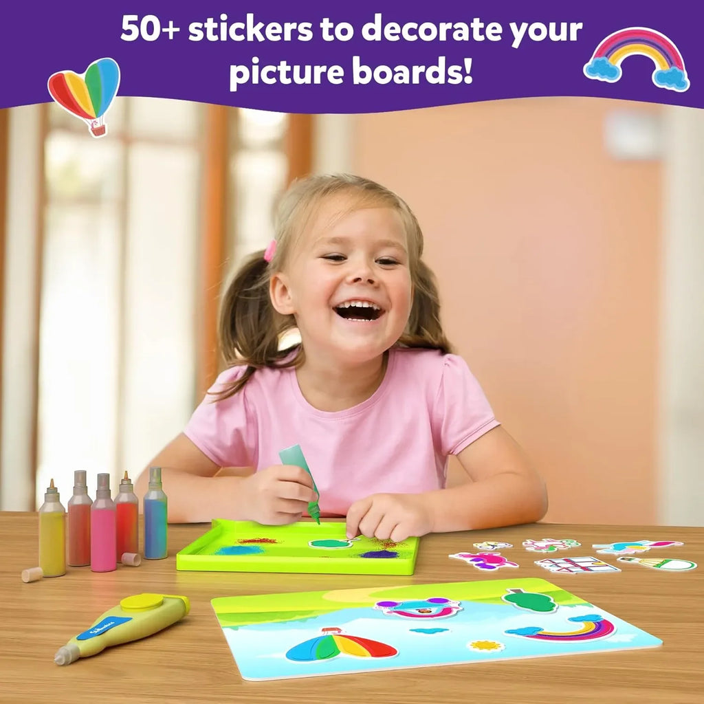 Skillmatics Sand Art Activity - Unicorns & Princesses | 50+ Colorful Stickers | DIY Sand Craft Kit for Kids Ages 4 to 10 - Naivri