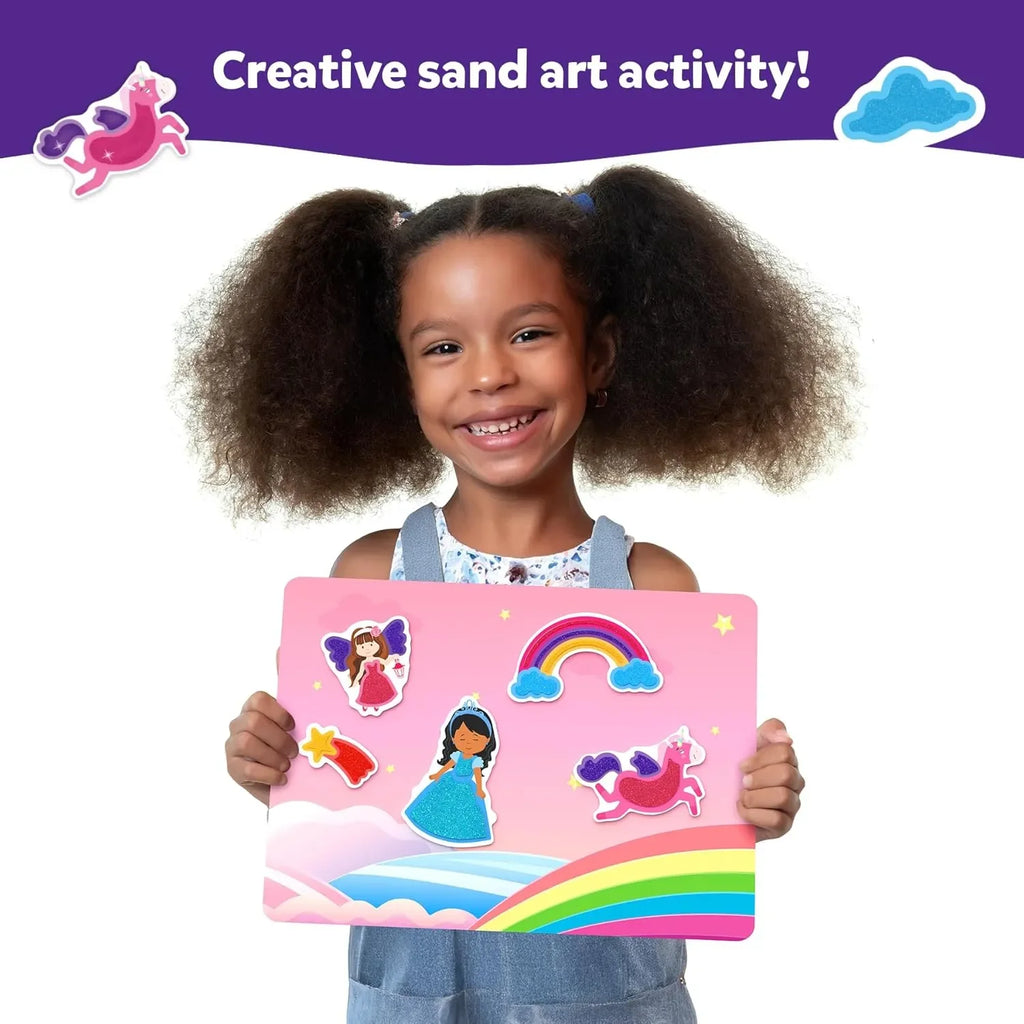 Skillmatics Sand Art Activity - Unicorns & Princesses | 50+ Colorful Stickers | DIY Sand Craft Kit for Kids Ages 4 to 10 - Naivri
