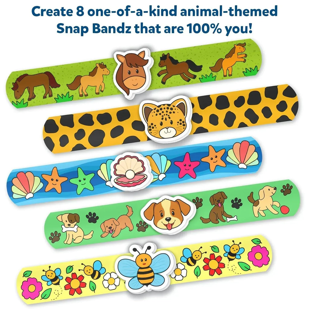 Skillmatics Snap Bandz – DIY Animal-Themed Craft Kit for Kids, 8 Wearable Bands - Naivri