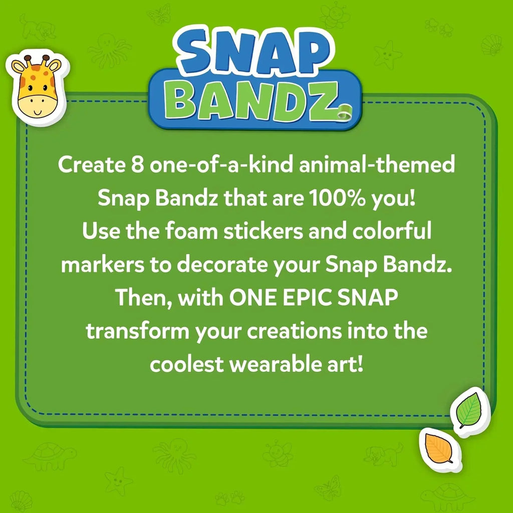 Skillmatics Snap Bandz – DIY Animal-Themed Craft Kit for Kids, 8 Wearable Bands - Naivri