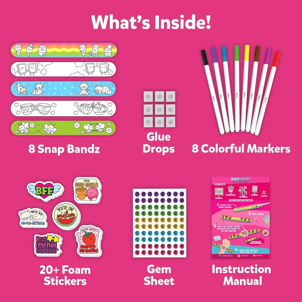 Skillmatics Snap Bandz – DIY Friendship Bracelet Craft Kit for Kids - Naivri