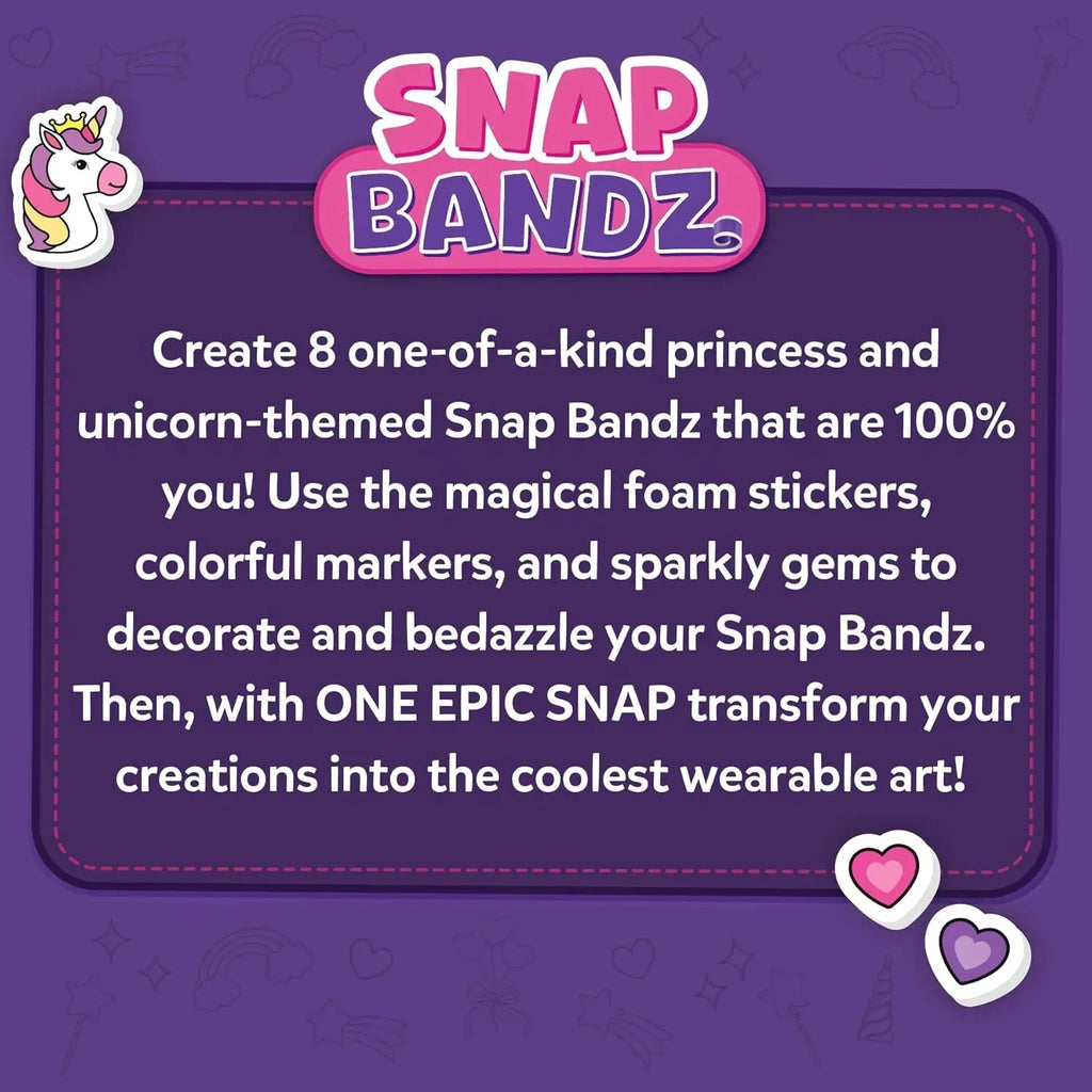 Skillmatics Snap Bandz – DIY Unicorns & Princesses Bracelet Craft Kit for Kids - Naivri