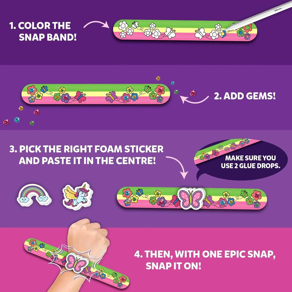 Skillmatics Snap Bandz – DIY Unicorns & Princesses Bracelet Craft Kit for Kids - Naivri