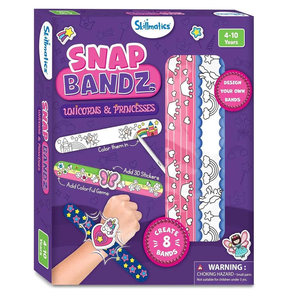 Skillmatics Snap Bandz – DIY Unicorns & Princesses Bracelet Craft Kit for Kids - Naivri