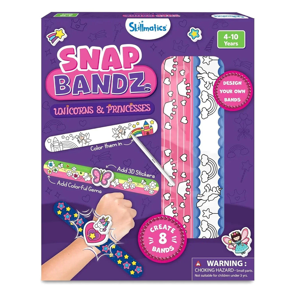 Skillmatics Snap Bandz – DIY Unicorns & Princesses Bracelet Craft Kit for Kids - Naivri
