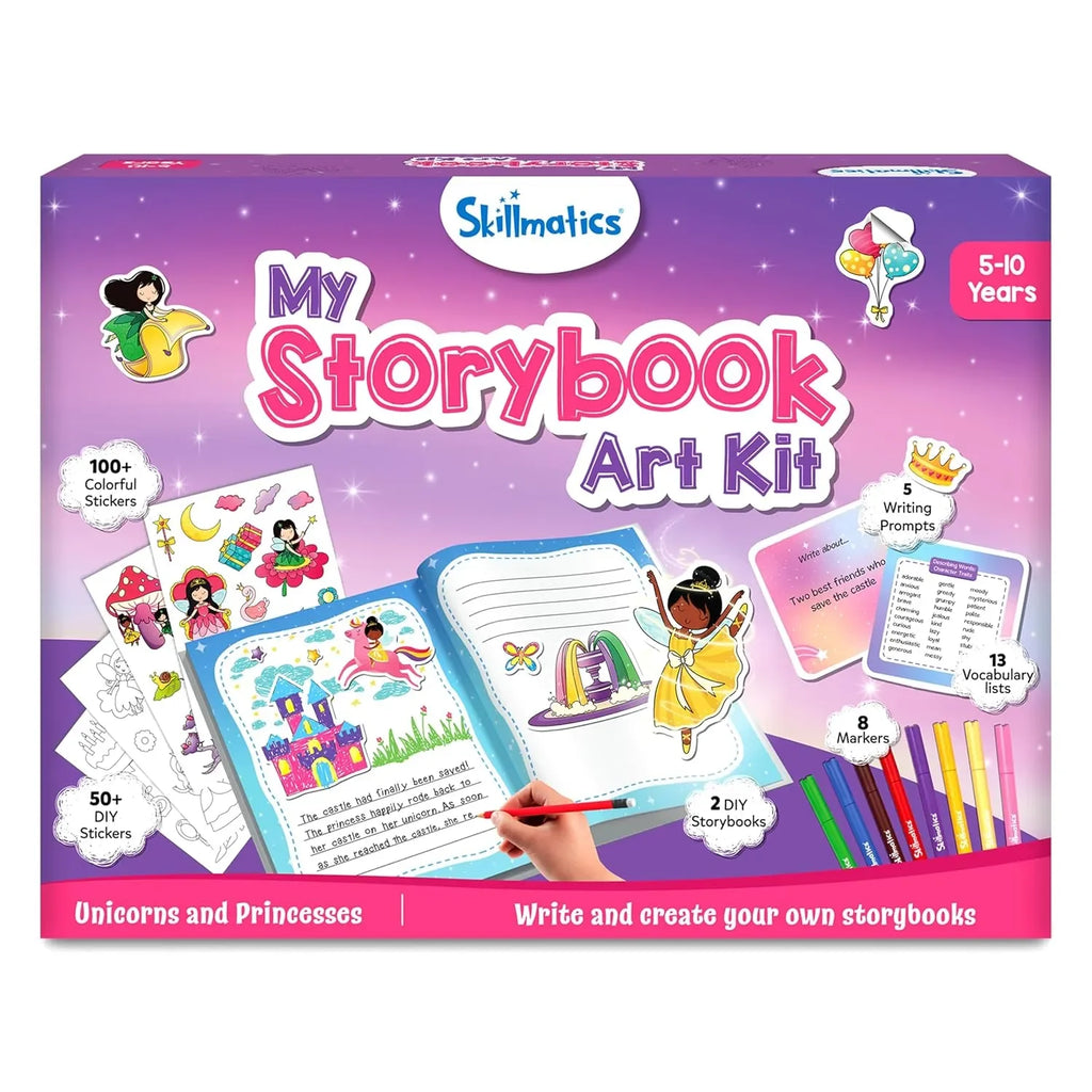 Skillmatics Storybook Art Kit – Create Fairytale Stories | DIY Writing & Craft Kit with 300+ Stickers | Scrapbooking & Journal Activity for Kids Ages 5 to 10 - Naivri