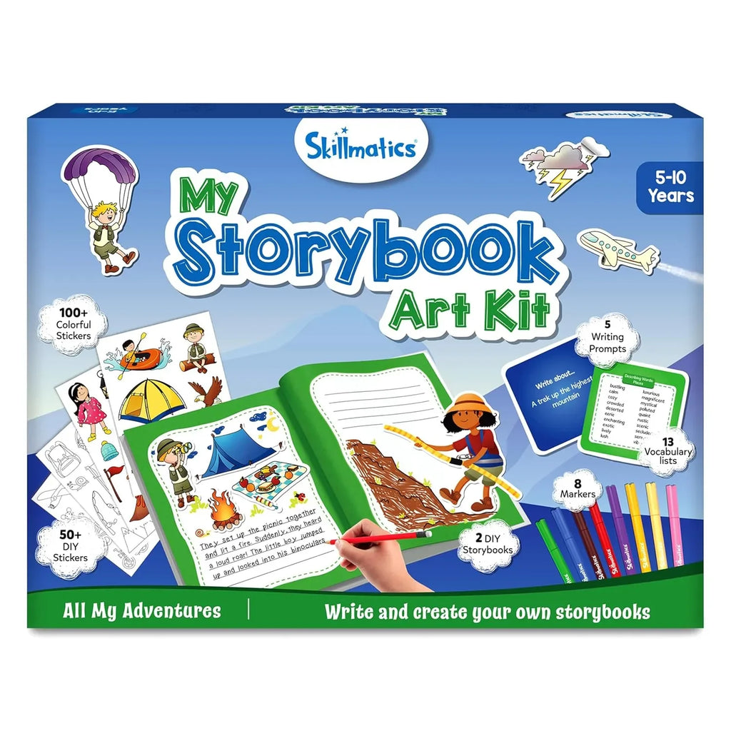 Skillmatics Storybook Art Kit – DIY Creative Writing & Scrapbooking Kit with 300+ Stickers | Hardbound Books | Ideal for Kids Ages 5 to 10 - Naivri