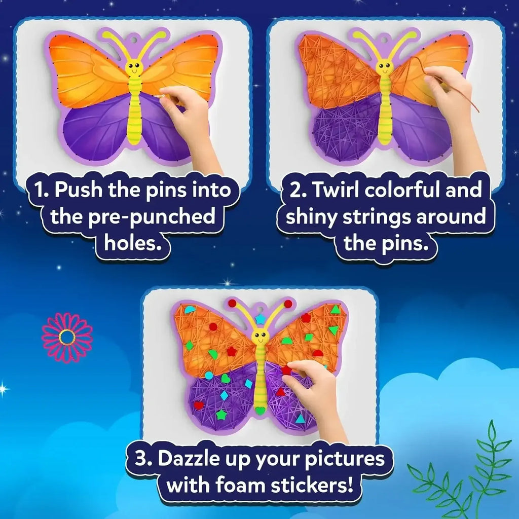 Skillmatics String Art Activity – Bugs & Butterflies | DIY Creative Craft Kit for Kids Ages 6–12 | Mess-Free Art, Fun Indoor Activities & Gifting Option Available Online at Naivri - Naivri