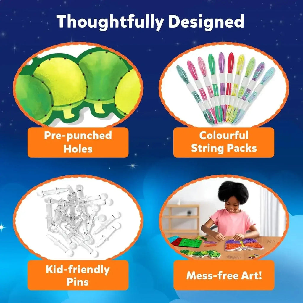 Skillmatics String Art Activity – Bugs & Butterflies | DIY Creative Craft Kit for Kids Ages 6–12 | Mess-Free Art, Fun Indoor Activities & Gifting Option Available Online at Naivri - Naivri