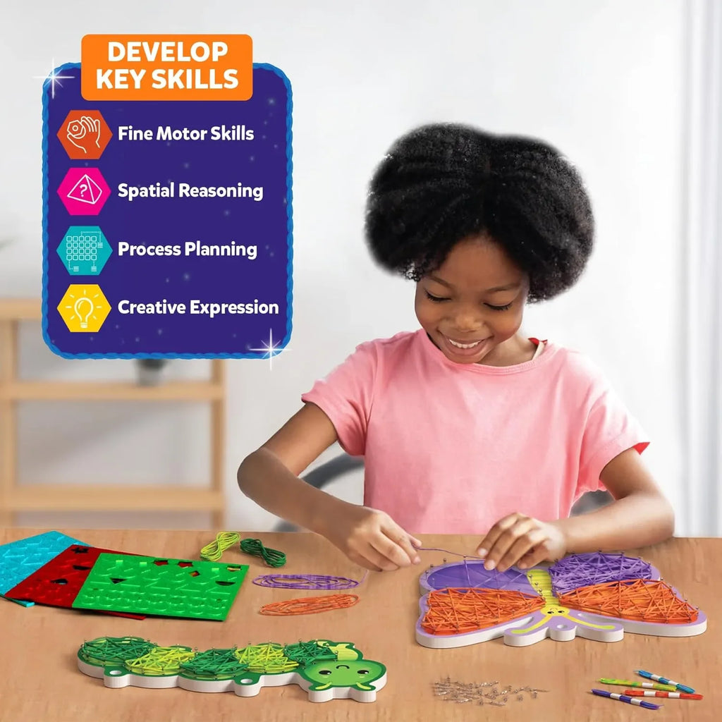 Skillmatics String Art Activity – Bugs & Butterflies | DIY Creative Craft Kit for Kids Ages 6–12 | Mess-Free Art, Fun Indoor Activities & Gifting Option Available Online at Naivri - Naivri