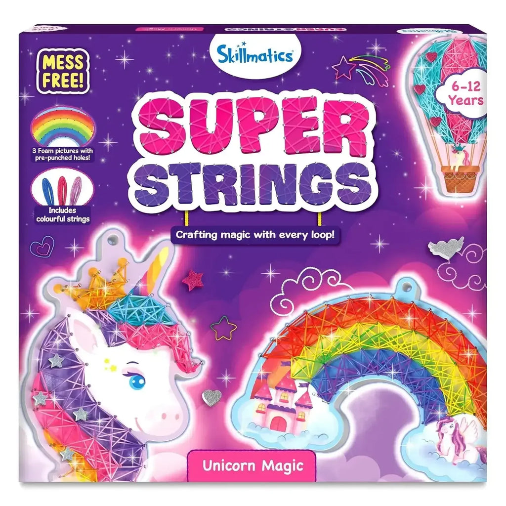 Skillmatics String Art Activity – Unicorn Magic | DIY Creative Craft Kit for Kids Aged 6–12 | Mess-Free Art, Educational Indoor Fun, and Gifting Option - Naivri