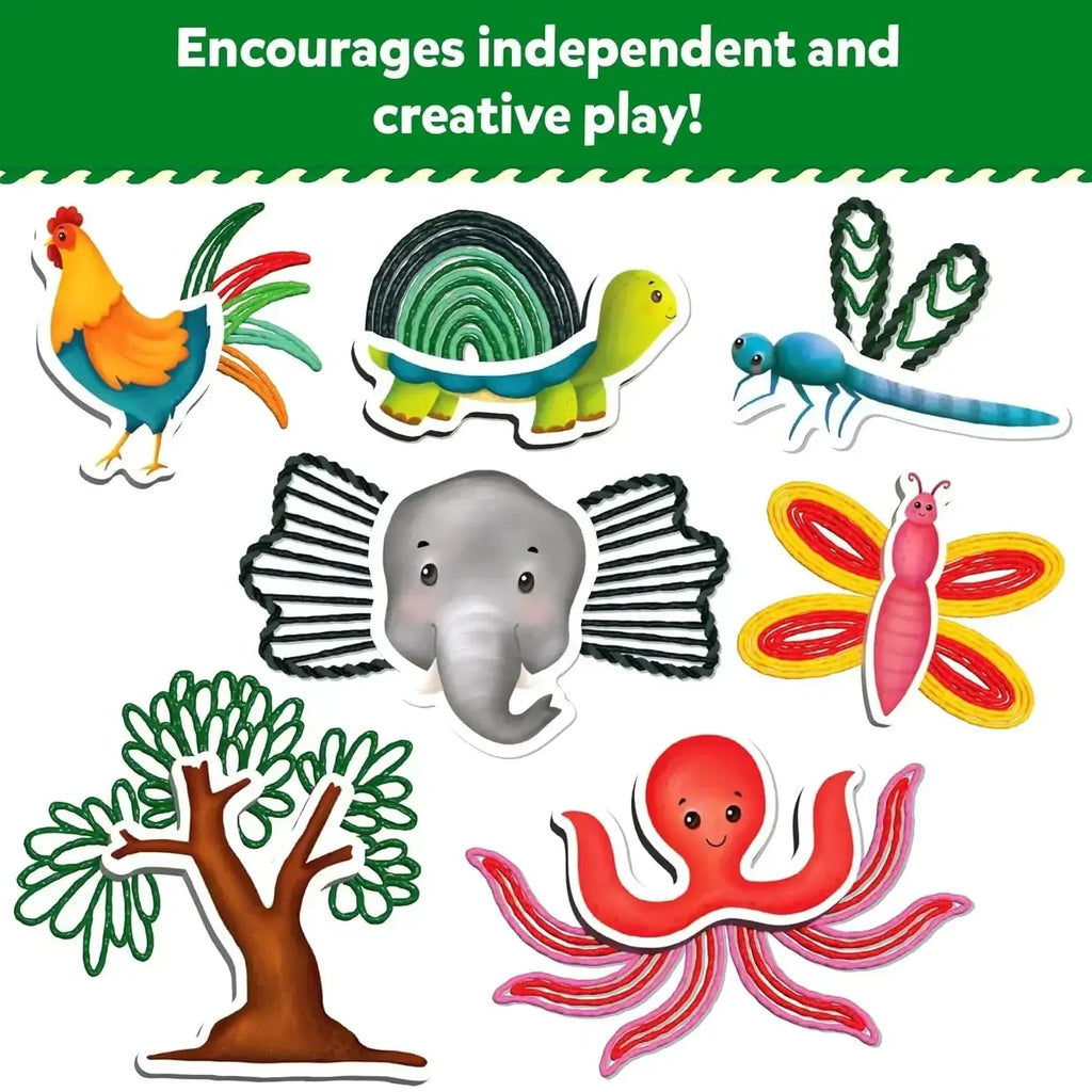 Skillmatics Waxy Window Art – Reusable Organic Beeswax Animal Craft Kit for Kids - Naivri