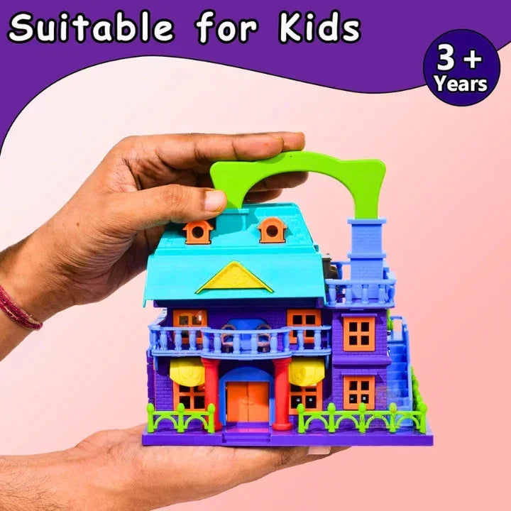 Skoodle Glamster Flip & Play Doll House with Furniture & Accessories | Compact Portable Dollhouse for Girls | Non-Toxic Plastic | Age 3+ - Naivri