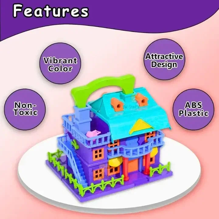 Skoodle Glamster Flip & Play Doll House with Furniture & Accessories | Compact Portable Dollhouse for Girls | Non-Toxic Plastic | Age 3+ - Naivri
