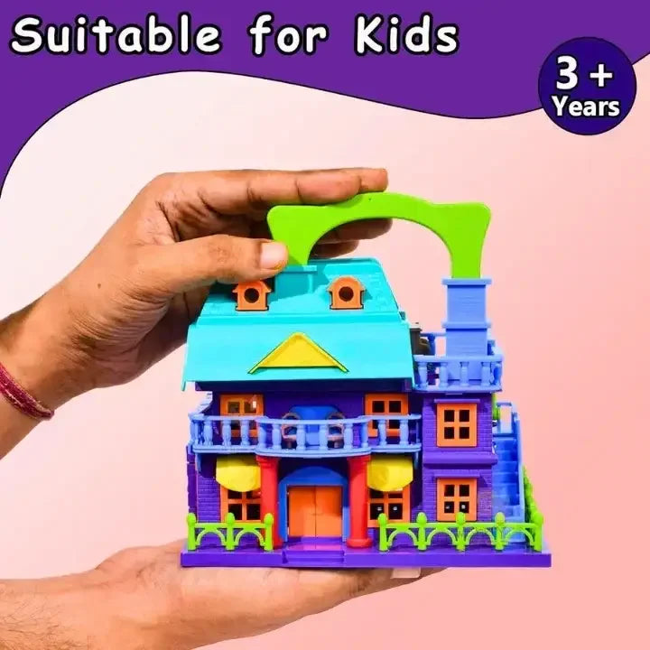 Skoodle Glamster Flip & Play Doll House with Furniture & Accessories | Compact Portable Dollhouse for Girls | Non-Toxic Plastic | Age 3+ - Naivri