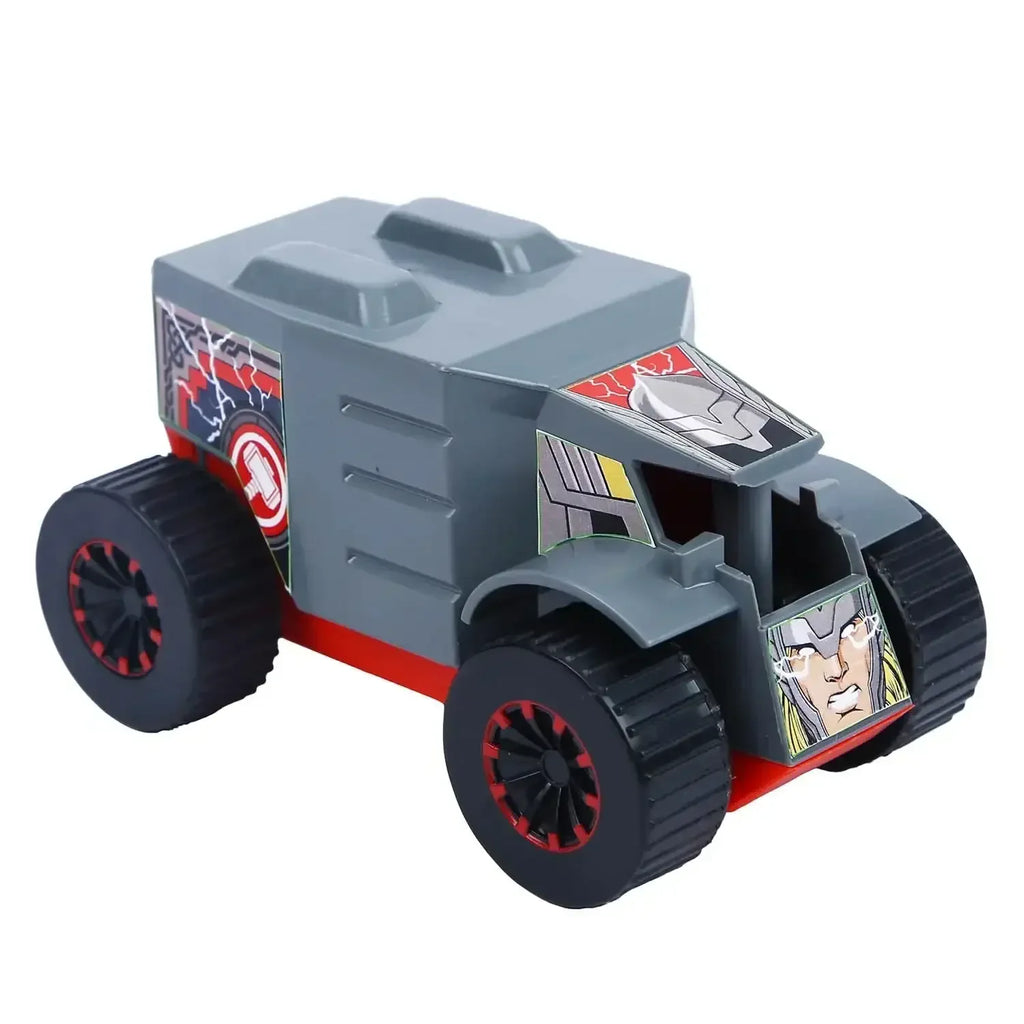 Skoodle Kid Marvel Pull-Back Monster Truck – Thor Edition | Marvel Superhero Toy Truck for Kids | Pullback Vehicle for Boys & Girls | Durable & Educational Toy | Grey - Naivri