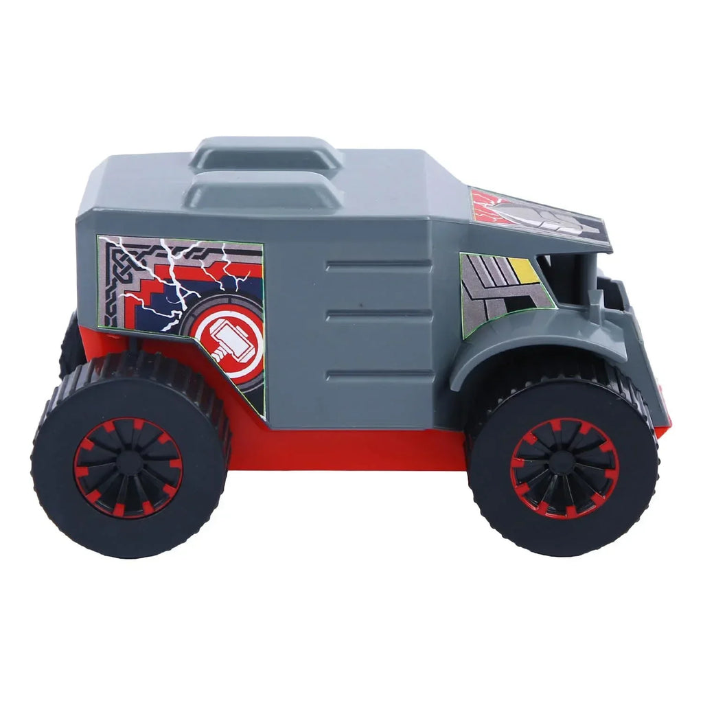 Skoodle Kid Marvel Pull-Back Monster Truck – Thor Edition | Marvel Superhero Toy Truck for Kids | Pullback Vehicle for Boys & Girls | Durable & Educational Toy | Grey - Naivri