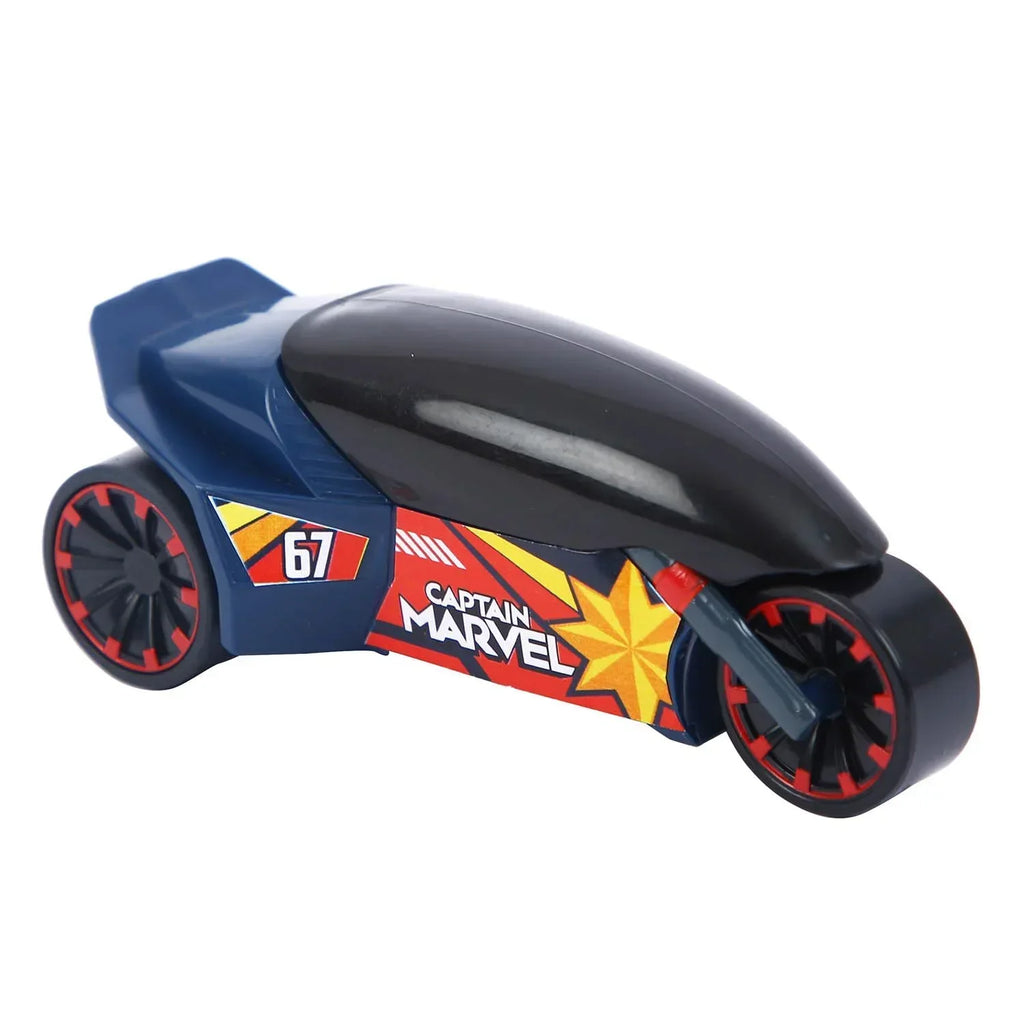 Skoodle Marvel Pull-Back Rider Bike – Captain Marvel Edition | Blue | Non-Toxic, Durable Superhero Motorbike Toy for Kids | Pull-Back Action | Great for Gifting, Racing, and Learning Play | Age 3+ - Naivri