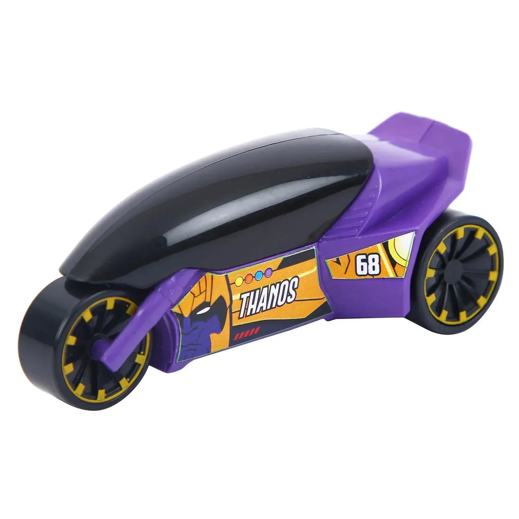 Skoodle Marvel Pull-Back Rider Bike – Thanos Edition | Purple Motorbike Toy for Kids | Pull-Back Action | Durable, Non-Toxic Plastic | Superhero Vehicle Toy | Age 3+ - Naivri