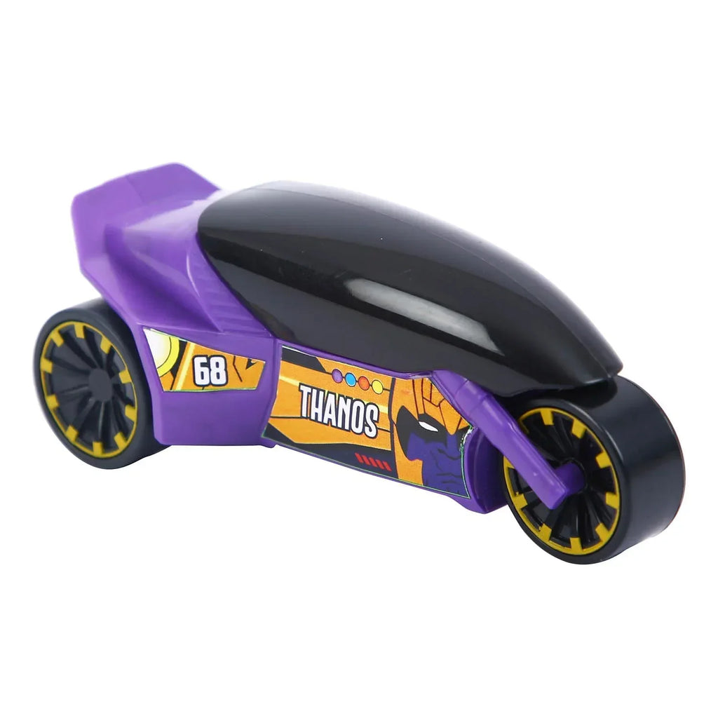 Skoodle Marvel Pull-Back Rider Bike – Thanos Edition | Purple Motorbike Toy for Kids | Pull-Back Action | Durable, Non-Toxic Plastic | Superhero Vehicle Toy | Age 3+ - Naivri