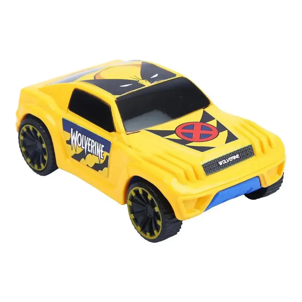 Skoodle Marvel Pullback Mightiest SUV – Wolverine Edition | Marvel Superhero Toy Vehicle | Educational Pullback SUV for Boys & Girls | Sturdy Collectible Toy Car for Kids (Yellow & Blue) - Naivri