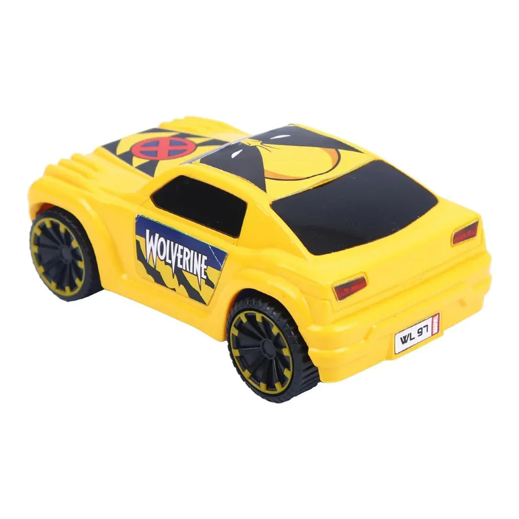 Skoodle Marvel Pullback Mightiest SUV – Wolverine Edition | Marvel Superhero Toy Vehicle | Educational Pullback SUV for Boys & Girls | Sturdy Collectible Toy Car for Kids (Yellow & Blue) - Naivri