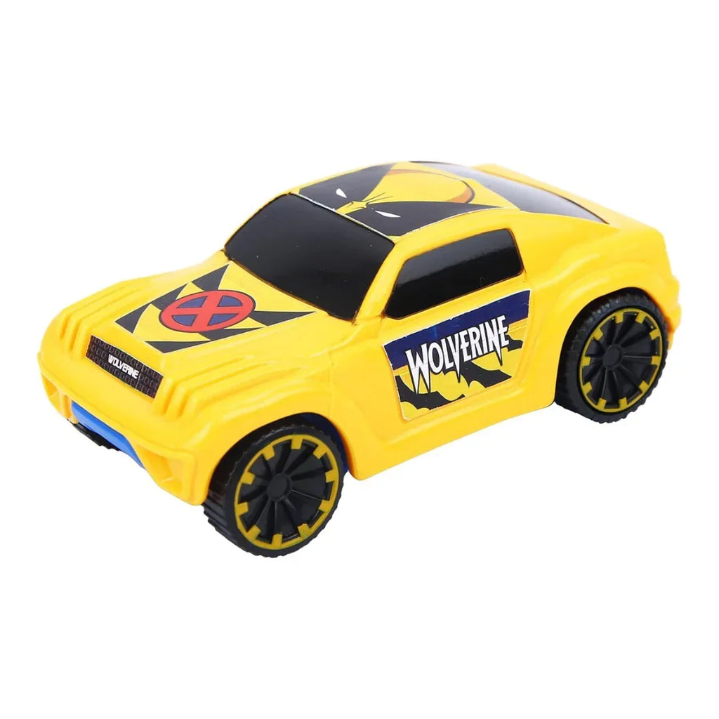 Skoodle Marvel Pullback Mightiest SUV – Wolverine Edition | Marvel Superhero Toy Vehicle | Educational Pullback SUV for Boys & Girls | Sturdy Collectible Toy Car for Kids (Yellow & Blue) - Naivri