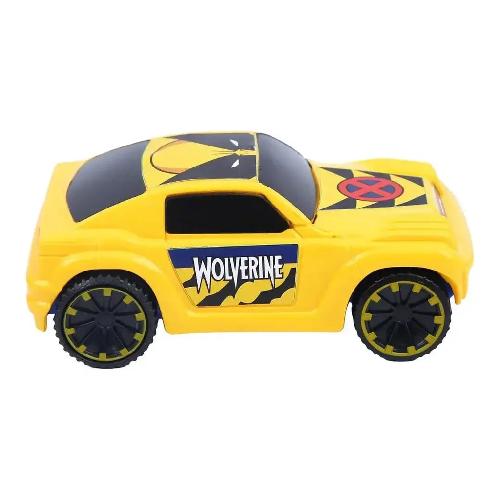 Skoodle Marvel Pullback Mightiest SUV – Wolverine Edition | Marvel Superhero Toy Vehicle | Educational Pullback SUV for Boys & Girls | Sturdy Collectible Toy Car for Kids (Yellow & Blue) - Naivri