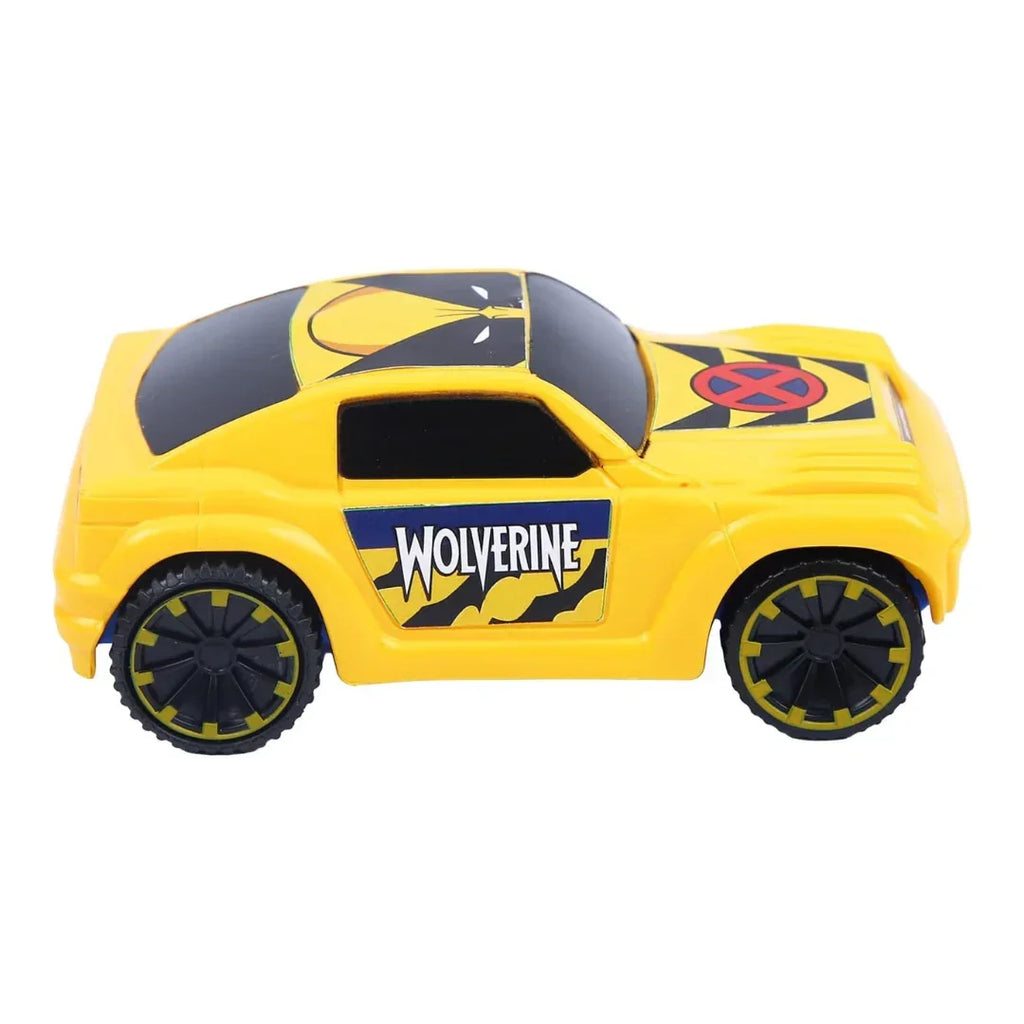 Skoodle Marvel Pullback Mightiest SUV – Wolverine Edition | Marvel Superhero Toy Vehicle | Educational Pullback SUV for Boys & Girls | Sturdy Collectible Toy Car for Kids (Yellow & Blue) - Naivri