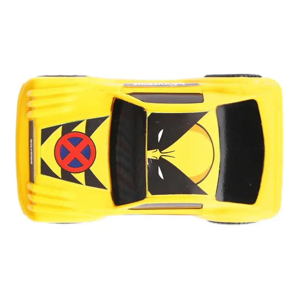 Skoodle Marvel Pullback Mightiest SUV – Wolverine Edition | Marvel Superhero Toy Vehicle | Educational Pullback SUV for Boys & Girls | Sturdy Collectible Toy Car for Kids (Yellow & Blue) - Naivri