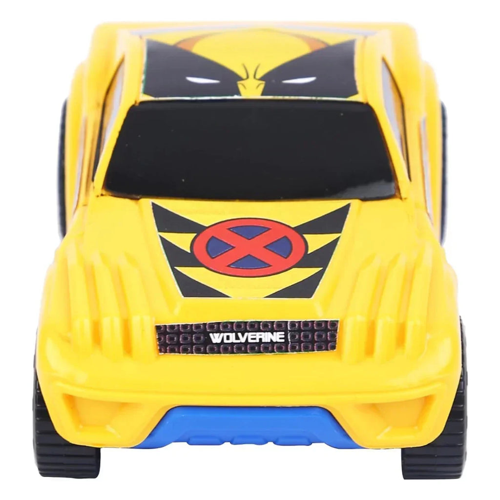 Skoodle Marvel Pullback Mightiest SUV – Wolverine Edition | Marvel Superhero Toy Vehicle | Educational Pullback SUV for Boys & Girls | Sturdy Collectible Toy Car for Kids (Yellow & Blue) - Naivri