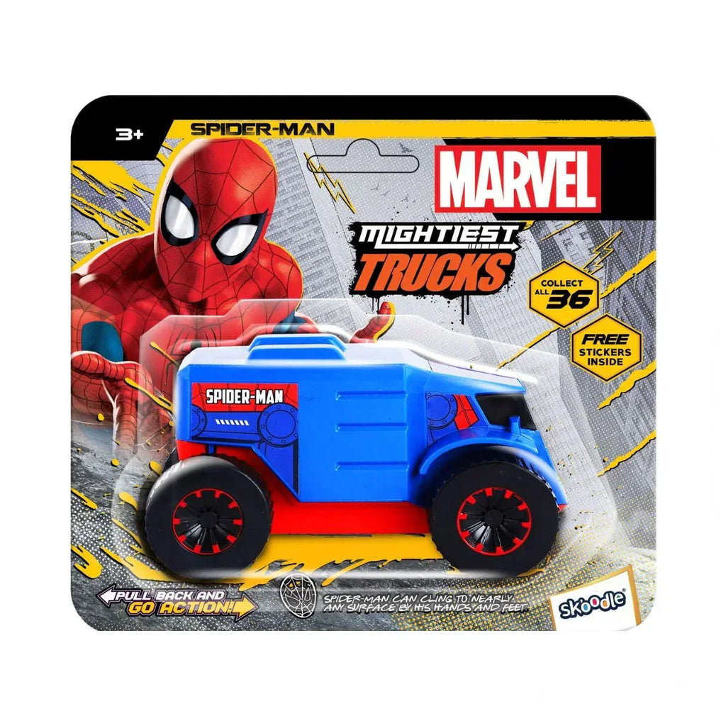 Skoodle Marvel Pullback Mightiest Truck – Spider-Man Edition | High-Speed Pull-Back Action Toy Truck for Kids | Durable & Portable Vehicle Toy | Spider-Man Collectible Play Vehicle | Red & Blue - Naivri