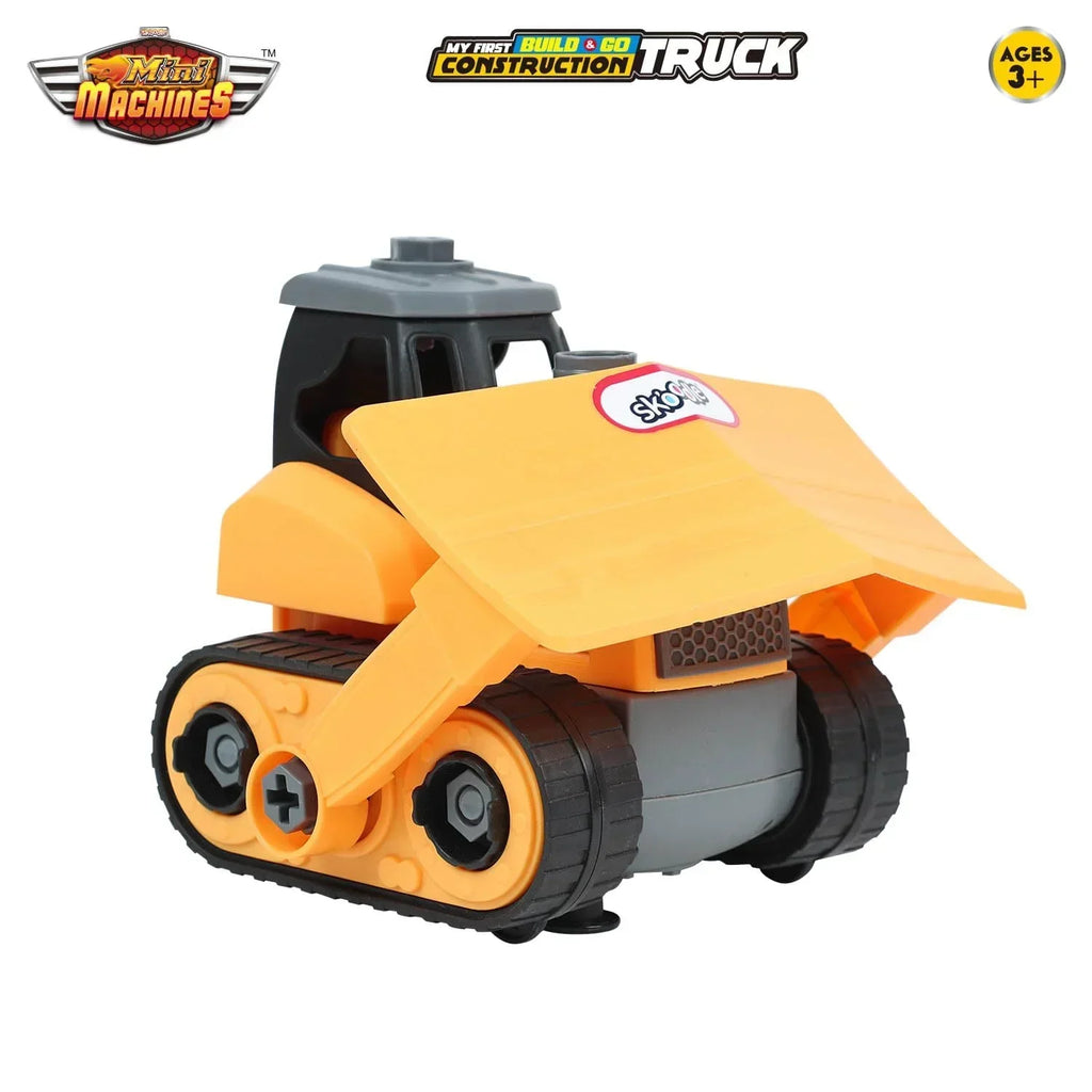 Skoodle Mini Machines Build & Go Bulldozer Truck with T-Shape Screwdriver | Educational Engineering Toy - Naivri
