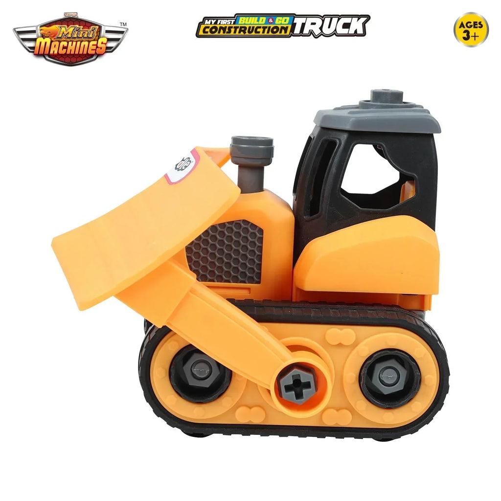 Skoodle Mini Machines Build & Go Bulldozer Truck with T-Shape Screwdriver | Educational Engineering Toy - Naivri