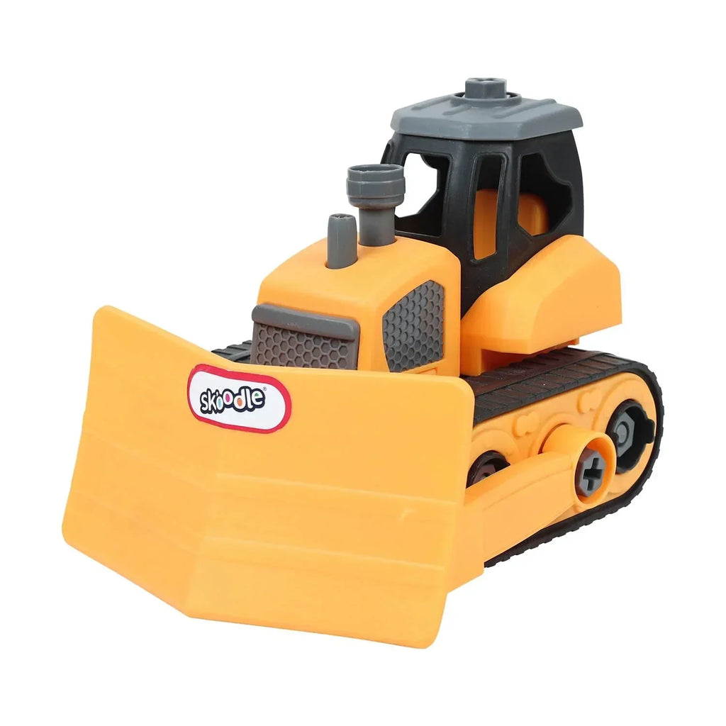 Skoodle Mini Machines Build & Go Bulldozer Truck with T-Shape Screwdriver | Educational Engineering Toy - Naivri