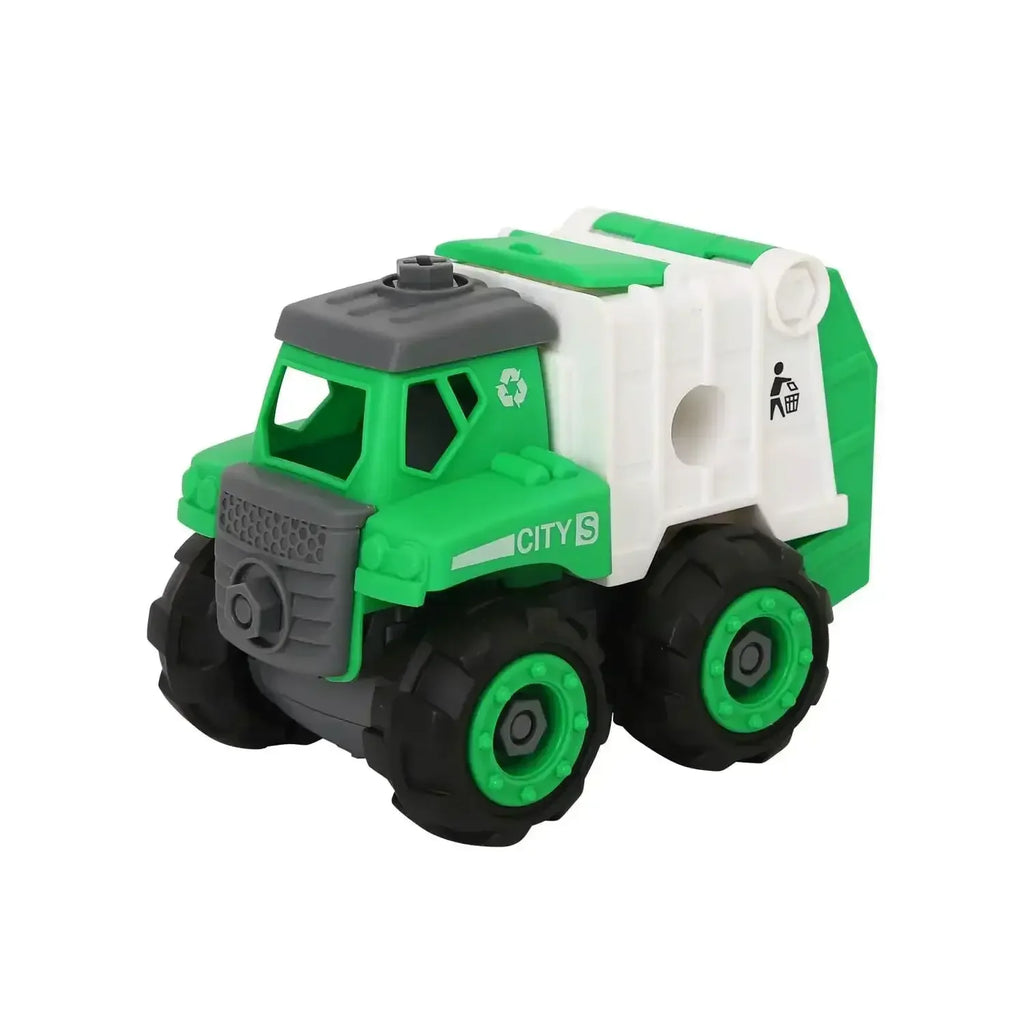 Skoodle Mini Machines Build & Go Compactor Garbage Vehicle Truck with T-Shape Screwdriver | Educational Construction & Pretend Play Toy - Naivri