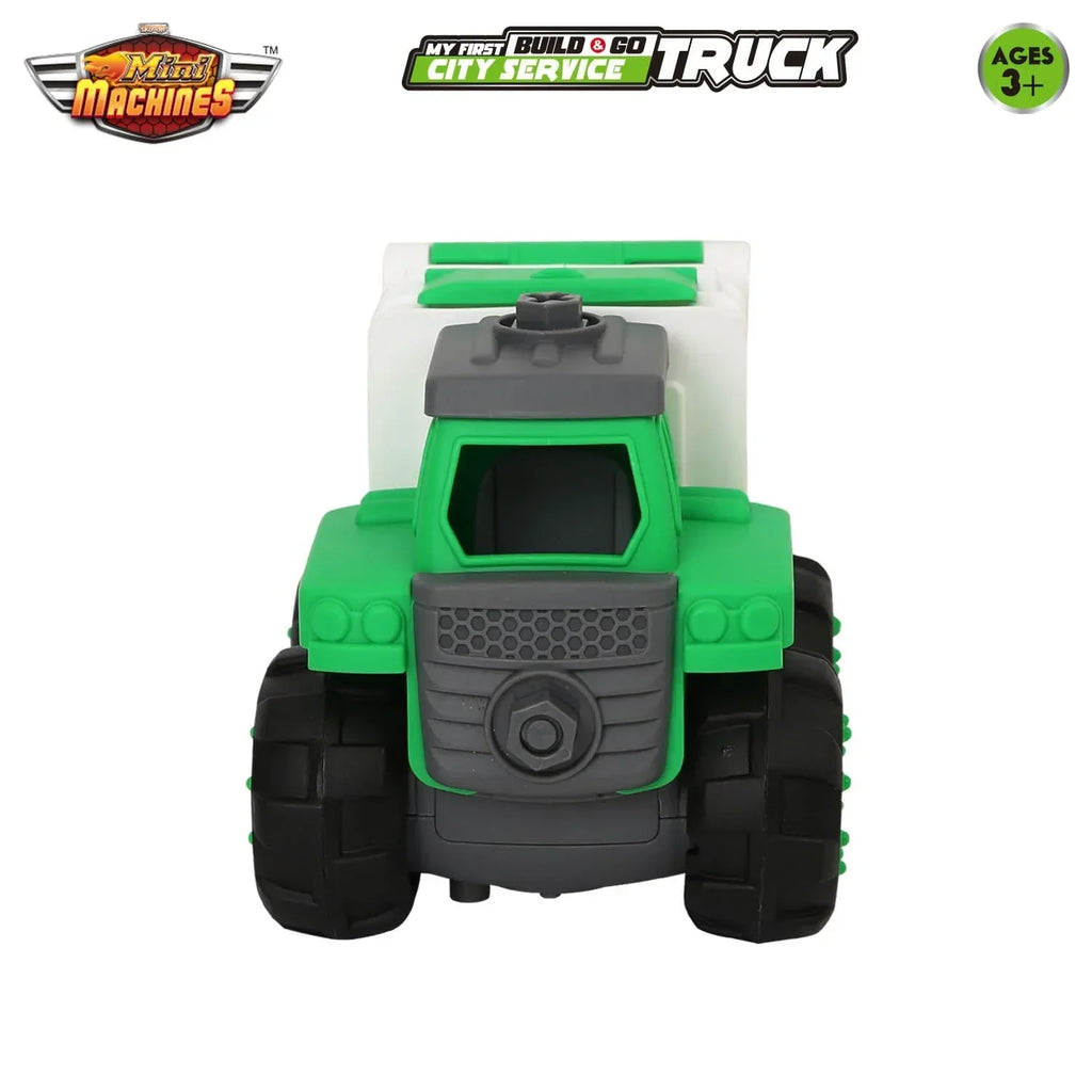 Skoodle Mini Machines Build & Go Compactor Garbage Vehicle Truck with T-Shape Screwdriver | Educational Construction & Pretend Play Toy - Naivri