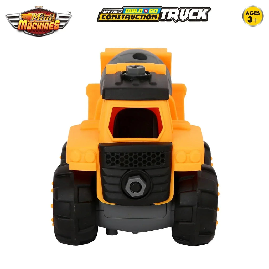 Skoodle Mini Machines Build & Go Concrete Mixer Truck with T-Shape Screwdriver – DIY Construction Educational Toy for Kids (Multicolor, Age 3+) - Naivri